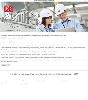 DB Lieferantenbewertung - Zertifikat